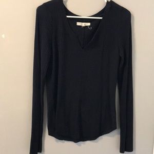 long sleeve waffle top